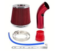 Filtro De Aire Con Cabeza Hongo 76mm Reacondicionado Para Coche, Tubo Entrada, Kit Aluminio Cono Frío Manguera entrada aire(Rojo)