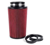 Filtro de aire cónico universal de 76 mm, 89 mm, 101 mm, entrada de aire de alto rendimiento, limpiador de filtro de aire de cono redondo para autos deportivos de carreras, 3 tamaños en uno (rojo)