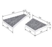 Filtro de aire de cabina BOSCH VW PHAETON (3D1, 3D2, 3D3, 3D4, 3D6, 3D7, 3D8,...