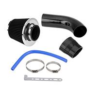 Filtro de aire deportivo para coche, 76 mm, universal, 3 pulgadas, sistema universal de entrada de aire de fibra de carbono con manguera (patrón de carbono)