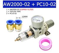 Filtro de aire for compresor neumático AW2000-02, tratamiento de filtros, regulador de presión, manómetro y separador de aceite.(AW2000-02 C PC10-02)