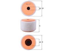 Filtro de aire MAHLE para LX2607/2