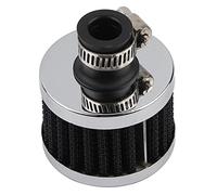 Filtro De Aire Universal 12mm Kit De Admisión Fría Para Coche Cubierta De Ventilación De Cárter Ajuste Universal Plata