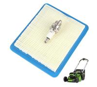 Filtro de Aire y Bujía para Cortacéspedes con Motor Quantum 625 650 675, Compatible con 491588 399959 491588S Wolf 2058411, Champion RJ19LM / NGK B2LM，Fácil instalación