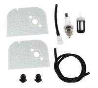 Filtro de aire y kit de servicio para motosierras, filtro de aire de 2 piezas, filtro de combustible, línea de combustible, ojales y ventilación de tanque adecuado para modelos 009, 009L, 010, 011