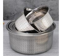 Filtro de alimentos de acero inoxidable grueso para arroz, vaporizador con colador multiusos para cocina, olla de arroz, tamiz de cocina (25,5 cm)