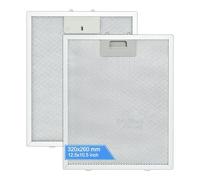 Filtro de aluminio de 5 capas para campana de cocina, 2 piezas, filtro antigrasa de metal, 320 x 260 mm, filtro universal para campana de cocina adecuado para muchas marcas líderes de campanas de