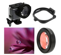 Filtro de buceo rojo de 58 mm con lente macro 16x para GoPro Hero 9