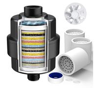 Filtro de cabezal de ducha de 20 etapas, filtro de cabezal de ducha para agua dura, con 3 cartuchos de filtro reemplazables, filtro de agua de ducha de alta salida para eliminar cloro y fluoruro