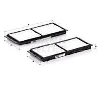 MANN-FILTER CU 26 008-2 Filtro de aire de cabina (set de 2) - para Automóviles + Vehículos de transporte