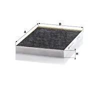 Filtro de cabina Comp. motor, lado acompañante, bajo la tapa depósito agua