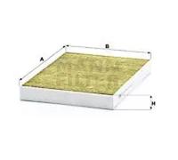 Filtro de cabina Comp. motor, lado acompañante, bajo la tapa depósito agua