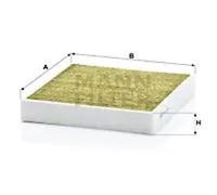 Filtro de cabina debajo de la guantera Filtro carbón activado con polifenol