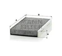 Filtro de cabina detrás de la guantera Filtro de carbón activado CUK 1629