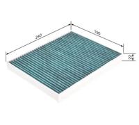 Filtro de cabina Filtro de carbón activado 0 986 628 507 BOSCH para FORD B-MAX