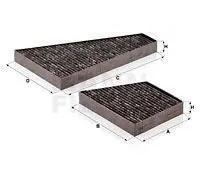 MANN-FILTER CUK 35 000-2 Filtro de aire de cabina - Filtro de Polen con Carbón activado - (set de 2) para Automóviles + Vehículos de transporte