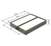 Filtro de cabina Filtro de partículas 1 987 432 160 BOSCH para HYUNDAI KIA