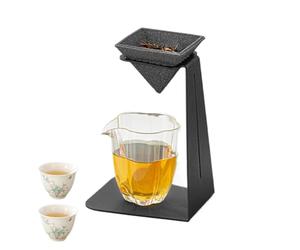 Filtro de café cerámico, forma de pirámide no porosa para el con soporte de té para tazas Sake Home Office Kitchen Cafe Brewing Use, Coffee Accessory Category For Manual