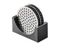 Filtro de café de 50 mm para soporte de soporte de 57 mm, cestas de aleación de aluminio espresso y base de almacenamiento, estante compacto y estable y hogar para preparación profesional, color negro