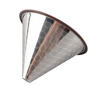 Filtro de café de acero inoxidable de primera calidad, gotero de cono de metal reutilizable con lazo de goma para preparar café y té de 1 a 3 tazas