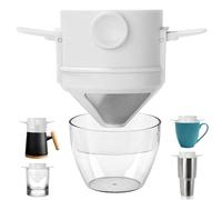 Filtro de café de acero inoxidable, plegable de acero inoxidable | Máquina de café portátil para viajes - para acampar, viajes, dormitorio, apartamento, aficionados, estudiantes y