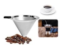 Filtro de café de acero inoxidable, reutilizable, cono doble, para verter sobre café (estilo C, M)