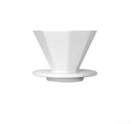 Filtro de café de cerámica reutilizable octavo para bolsas Melitta - Extracción de pared en espiral, color negro S (blanco S)