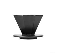 Filtro de café de cerámica reutilizable octavo para bolsas Melitta - Extracción de pared en espiral, color negro S (negro L)