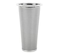 Filtro de Café Frío de Acero Inoxidable 304, Cono para Infusión 8x21cm, Círculo de Goma Blanco - Reutilizable, Resistente a Ácidos, Ideal para Café, Té y Bebidas con Frutas (8 * 15cm)