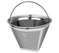 Filtro de café permanente de acero inoxidable reutilizable # 4, repuesto para Cuisinart, Ninjia, Mr. Coffee, Hamilton Beach y Black & Decker 6-12 Cup Cone Coffee Maker Filter