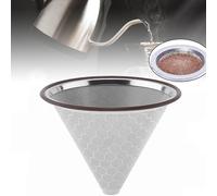 Filtro de café reutilizable, filtro de café de vertido de cono compatible con Hario V60, Chemex, Ovalware, filtro permanente de café de acero inoxidable, gotero de café para cafetera Cuisinart y