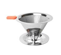 Filtro de café reutilizable, soporte para gotero, cesta de embudo, colador de malla, acero inoxidable, solución descalcificadora