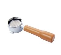 Filtro de café sin fondo de 51 mm de acero inoxidable, reutilizable, soporte de filtro de café, apto para máquina de espresso Delonghi ECP35.31, dos orejas, mango de haya