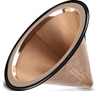 Filtro de Cafetera Apace Living - Acero Inoxidable Reutilizable de Base Metálica Ancha - Ideal para Chemex Bodum y Cafeteras Similares - Filtro sin Papel para Elaboración Sostenible del Café