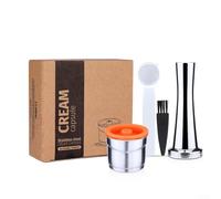 Filtro de cápsula de café reutilizable compatible con Illy Y3.2 de For ICafilas, filtro de acero inoxidable con cepillo, cuchara y opción de martillo de polvo (juego 2)