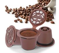 Filtro de cápsulas de café reutilizables, 3 piezas Filtros de cápsulas de cápsulas para el hogar Taza de perfecto para la mayoría de las (marrón)