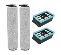 Filtro de cepillo de rodillo reemplazable para BISSELL CrossWave HF2, 3845N, 3831, juego de 4 piezas (2 cepillos + 2 filtros), plástico, 35 x 59 x 94 mm