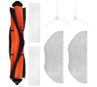 Filtro de cepillo lateral principal y paquete de paño de fregona para LG para robot aspirador CordZero R3 Soporte de uso a largo plazo (A)