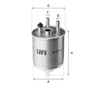 Filtro de combustible Cartucho filtrante 24.114.00 UFI para RENAULT TWINGO II