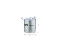 Filtro de combustible Cartucho filtrante 24.A24.00 UFI para MERCEDES-BENZ