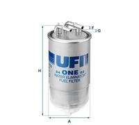 UFI Filters, Filtro Gasoil 24.ONE.02, Filtro de Combustible Diésel de Recambio, Apto para Coches, Apto para Modelos como Opel y Vauxhall