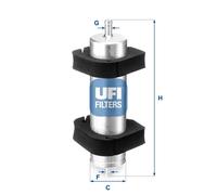 Filtro de combustible Cartucho filtrante 31.950.00 UFI para AUDI PORSCHE