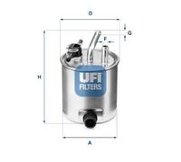 Filtro de combustible Cartucho filtrante 55.582.00 UFI para NISSAN NAVARA NP300