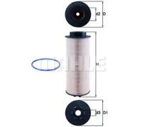 Filtro de combustible Cartucho filtrante KX 262D MAHLE para DAF SOLARIS BOVA VDL