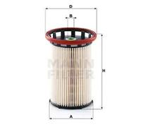 Filtro de combustible Cartucho filtrante PU 8008/1 MANN-FILTER para VW SEAT AUDI