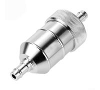 Filtro de combustible de aluminio plateado para manguera de 6 mm, 40 filtros de gasolina de metal para moto, scooter, todoterreno, quad, piezas de motor, accesorios de repuesto, 35 mm de longitud del