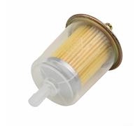 Filtro de combustible en línea para motocicleta, tamaño de conexión de 9 mm, con carcasa de plástico transparente y tapa de extremo de metal, sección de filtración de 54 mm