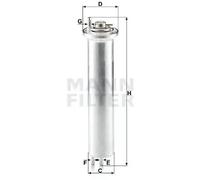 Filtro de combustible Filtro de tubería WK 532 MANN-FILTER para BMW ALPINA