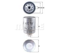 Filtro de combustible Filtro enroscable KC 51 KNECHT para CITROËN PEUGEOT FIAT