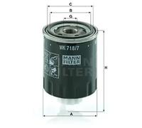 Filtro de combustible Filtro enroscable WK 718/7 MANN-FILTER para LANDINI KIOTI